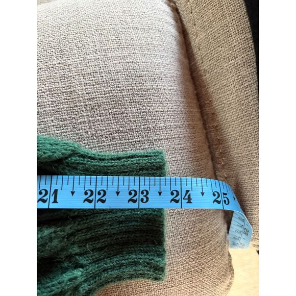 Gorgeous Vintage Alpaca Wool Crewneck Cable Knit Green Sweater XL - Picture 9 of 10